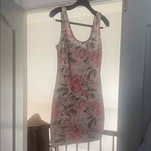 Floral Pink Sleeveless Dress